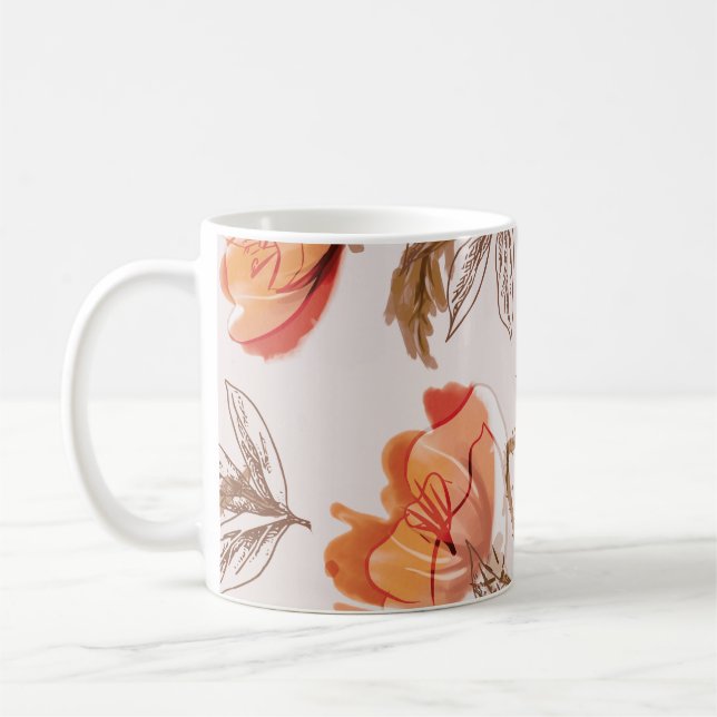Mug Pépites Arrière - plans beige Motif d'aquarelle (Gauche)