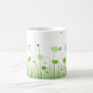Mug Pépites vertes et blanches minimalistes prés flora