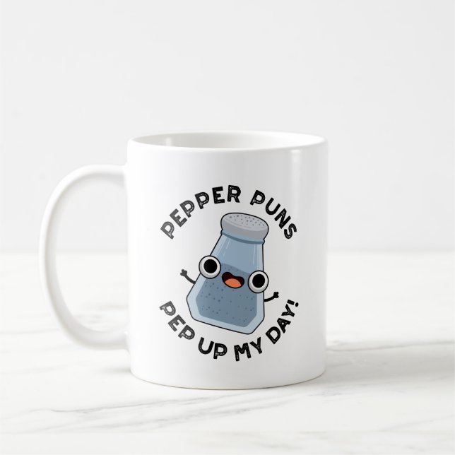 Mug Pepper Puns Pep Up My Day Funky Food Pun (Gauche)