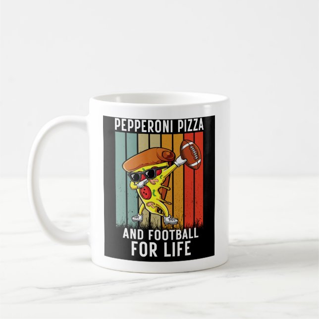 Mug Pepperoni Pizza Et Football Américain À Vie (Gauche)
