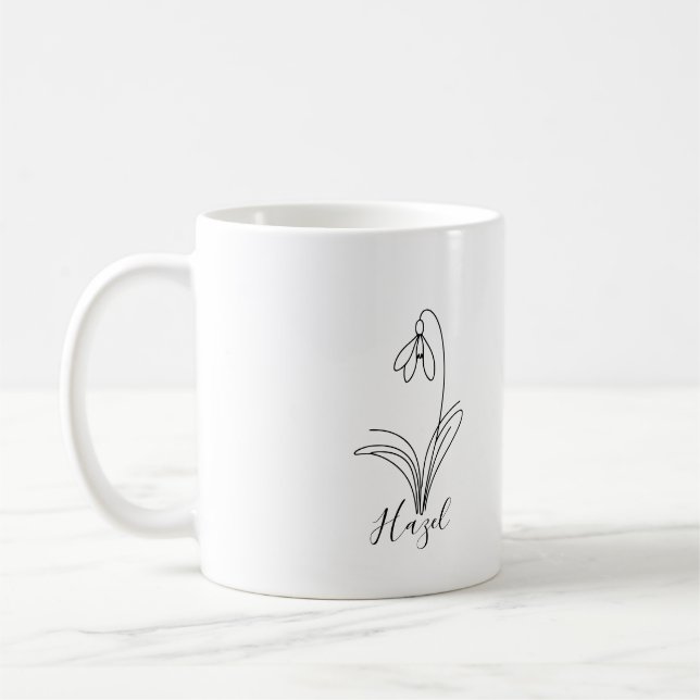 Mug Perce-neige personnalisé de janvier Fleur de naiss (Gauche)