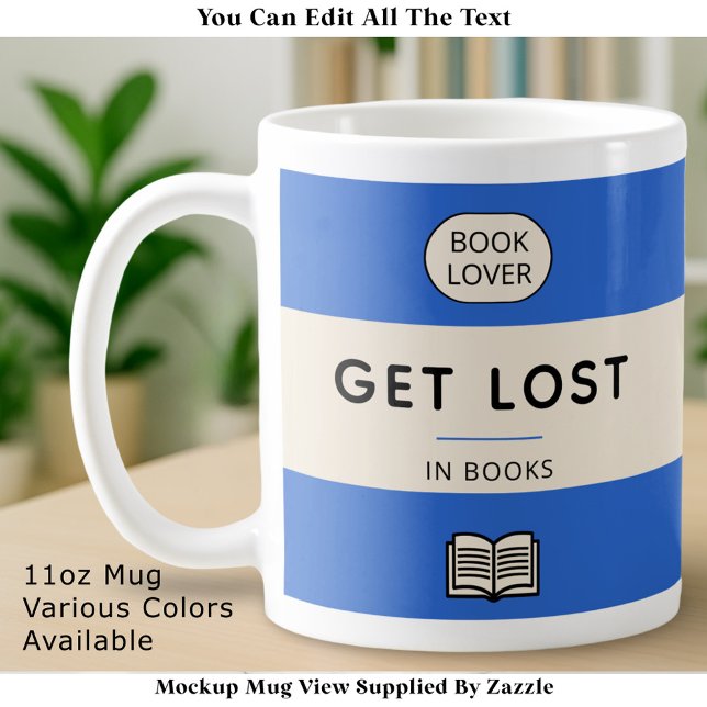 Mug Perdez-vous dans les livres Couverture de livre de (Créateur téléchargé)