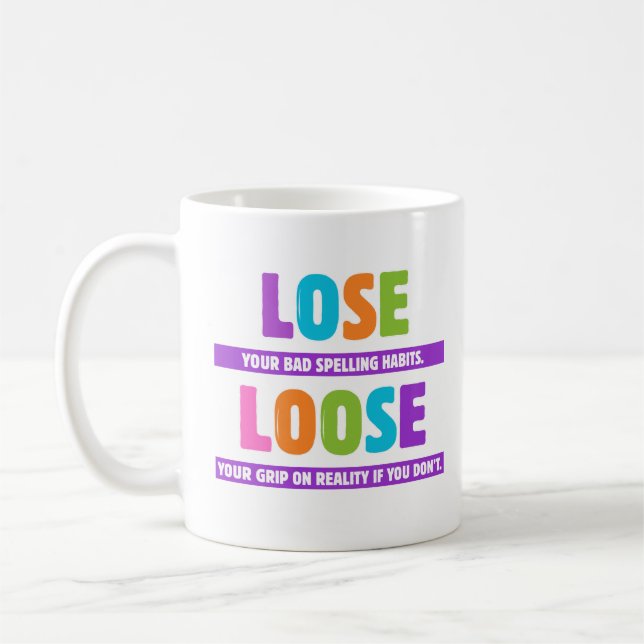 Mug Perdre la grammaire perdue - Drôle erreur orthogra (Gauche)