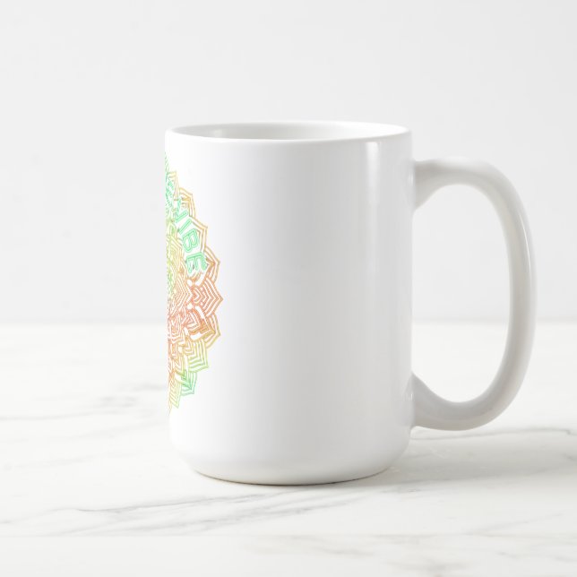 Mug Perdu dans la Mandala Graphique Néon Arc-en-Ciel V (Droite)