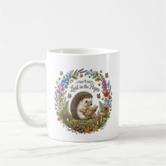 Mug Perdu dans les pages Mignon hérisson lisant un liv