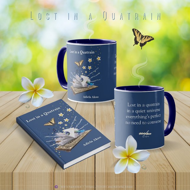 Mug Perdu dans une boug quasi ferroviaire par Adiela A (Lost in a Quatrain Mug & Poetry Memoir by Adiela Akoo. Love it? GET it! Gr8t gift combo 4 book lover)