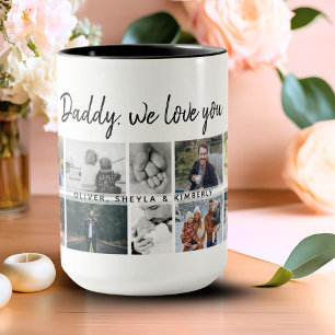 Mug Père avec enfants Famille Papa 14 Collage de photo
