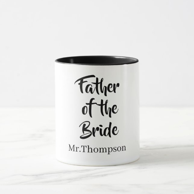 Mug Père de la mariée Mariage personnalisé Cadeau pare (Centre)