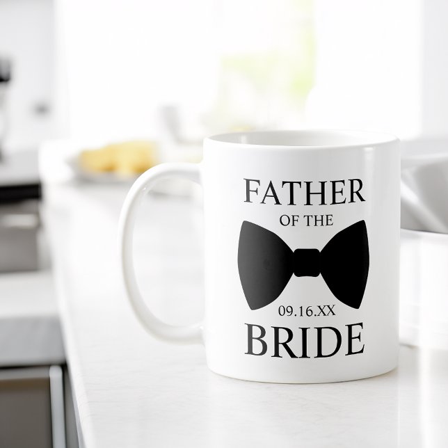 Mug Père de la mariée moderne cravate papillon (Modern Father of the Bride Bowtie Coffee Mug)