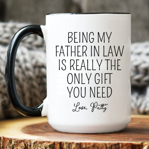 Mug Père En Droit Cadeau Anniversaire Nom Personnalisé