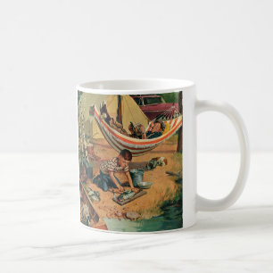 Mug Père et fils en camping vintage, Bonne fête des pè