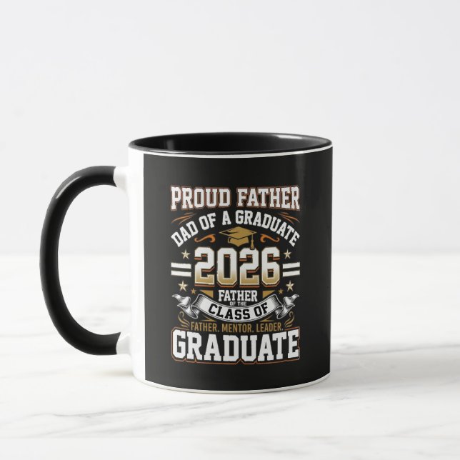 Mug Père fier de la promotion 2026 diplômé (Gauche)