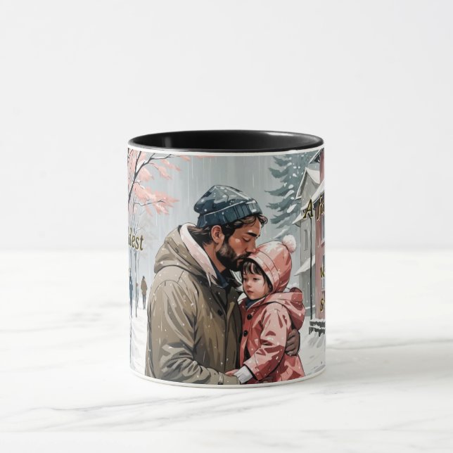 Mug Père & Fille Amour Hiver Cadeau Café (Centre)