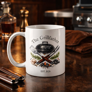Mug Père Grill personnalisé Monogramme