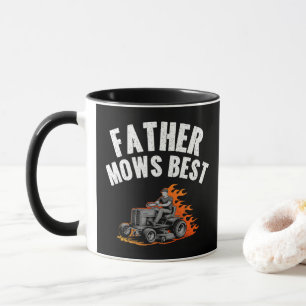 Mug Père Mows Meilleur Amusant Papa Feu Feu Flamme Pel