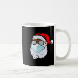 Mug Père Noël 2020 avec masque facial noir afro-améric