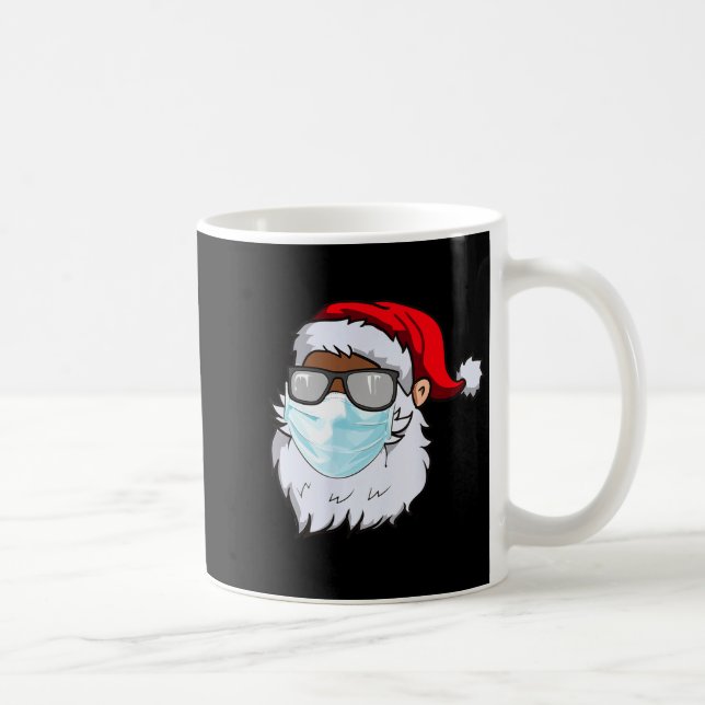 Mug Père Noël 2020 avec masque facial noir afro-améric (Droite)
