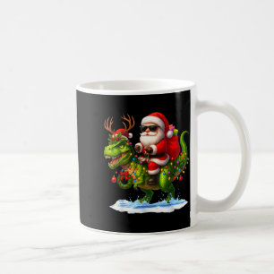 Mug Père Noël à cheval sur un dinosaure T Rex Noël Gar
