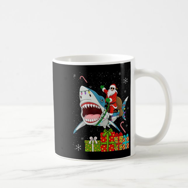 Mug Père Noël à cheval sur un requin Noël Pyjama Migno (Droite)