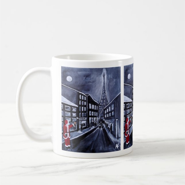 Mug Père Noël à Paris Peinture d'Alfred Fox (Gauche)