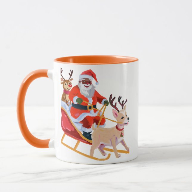 Mug Père Noël afro-américain et ses amis (Gauche)