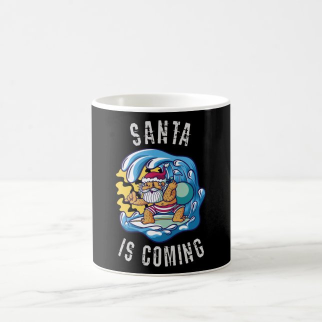 Mug Père Noël arrive par Surfboard (Centre)