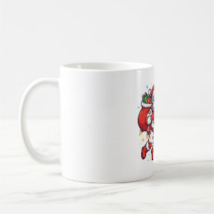 Mug Père Noël astronaute livrant des cadeaux depuis l'