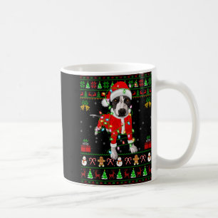 Mug Père Noël aux lumières de Noël laides Tbull Chien