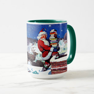 Mug Père Noël avec chargement de livres