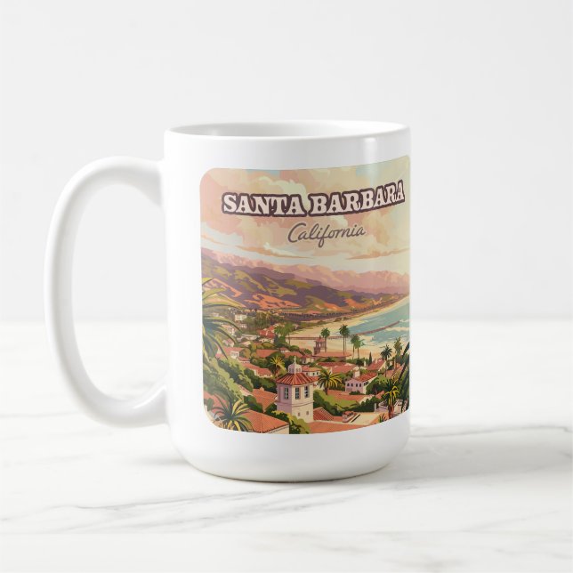 Mug Père Noël Barbara Beach Côte Centrale Californie R (Gauche)