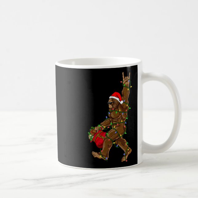 Mug Père Noël Bigfoot lumières de Noël Rock drôle Sasq (Droite)