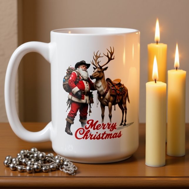 Mug Père Noël cavalier et renne (Créateur téléchargé)