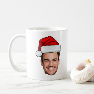Mug Père Noël Chapeau de Noël Photo de Visage Personna
