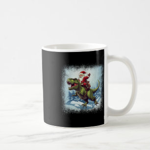 Mug Père Noël chevauchant un dinosaure T-rex Noël drôl