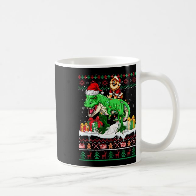 Mug Père Noël Chow Chow Riding T-rex Sweater Lov (Droite)
