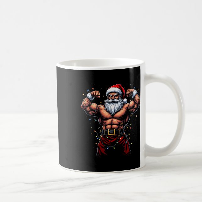 Mug Père Noël Christmas Gym Workout Musculaire Père No (Droite)