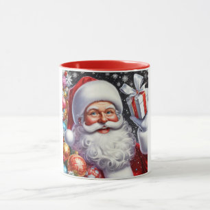 Mug Père Noël classique avec cadeau et ornements