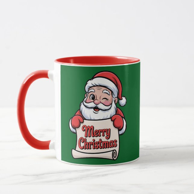 Mug Père Noël Clin d'Œil 🎅 "Merry Christmas" (Gauche)