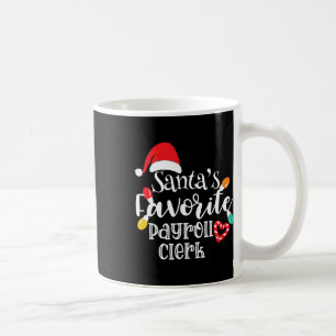 Mug Père Noël Commis Préférés de paie Lumières de Noël