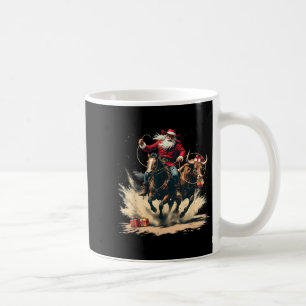 Mug Père Noël Cowboy Noël Vintage Cheval Vaches Hommes