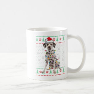 Mug Père Noël Dalmatiens Xmas Lumières T-shirt de Noël