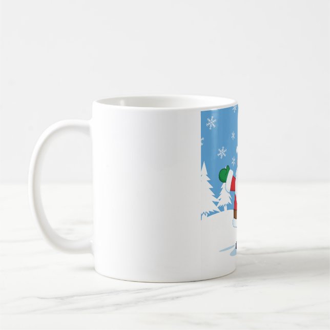 Mug Père Noël dans une scène hivernale enneigée (Gauche)