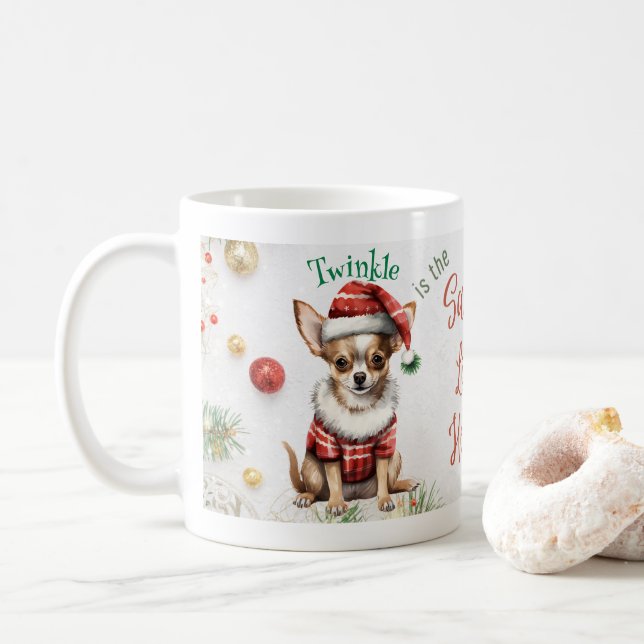 Mug Père Noël de Noël personnalisable (Avec donut)