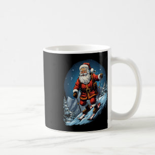 Mug Père Noël de Noël Skiant Xmas Ski Skieur