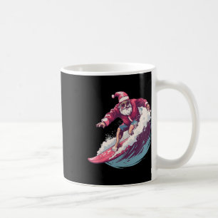 Mug Père Noël de surf de Noël Santa Surfboarder Amateu