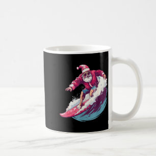 Mug Père Noël de surf de Noël surfeur amateur de surf