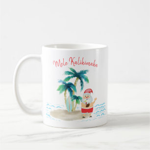 Mug Père Noël de surf tropical Mele Kalikimaka Noël