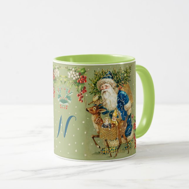 Mug PÈRE NOËL, DEER, CADEAUX DE NOËL EN MONogramme DE  (Devant droit)