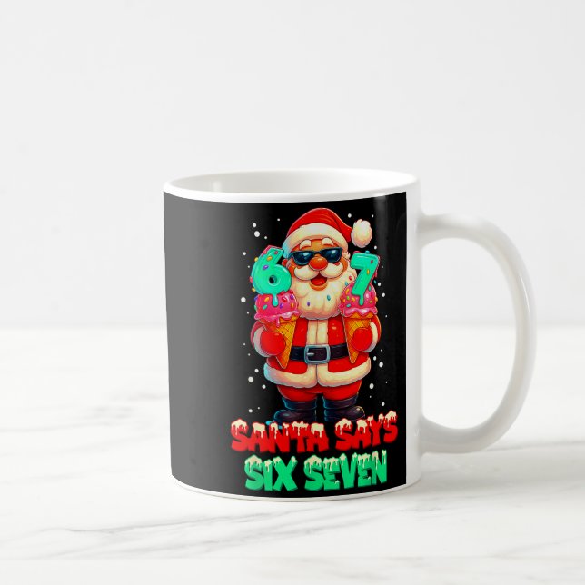 Mug Père Noël drôle dit six sept Noël 67 Meme Xmas  (Droite)