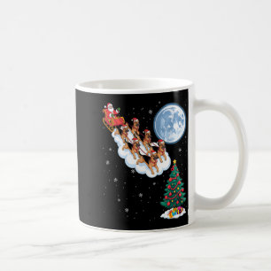 Mug Père Noël drôle montant un chien berger allemand a
